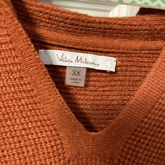 T.J.Maxx Women's V-Neck Sweater in Warm Rust - Picture 2 of 2